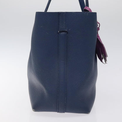 Christian Dior Blossom Handbag Leather, BLUE, LEATHER, Tote bag