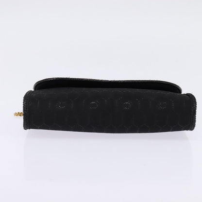 Christian Dior Vintage Honeycomb Flap Crossbody Bag Coated Canvas, BLACK, CANVAS, Clutche & pouche
