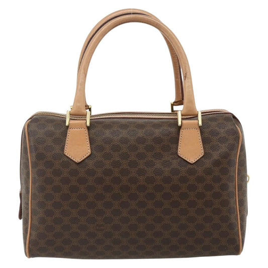 Celine Vintage Macadam Boston bag Canvas and Leather, Brown, Canvas, Handbag