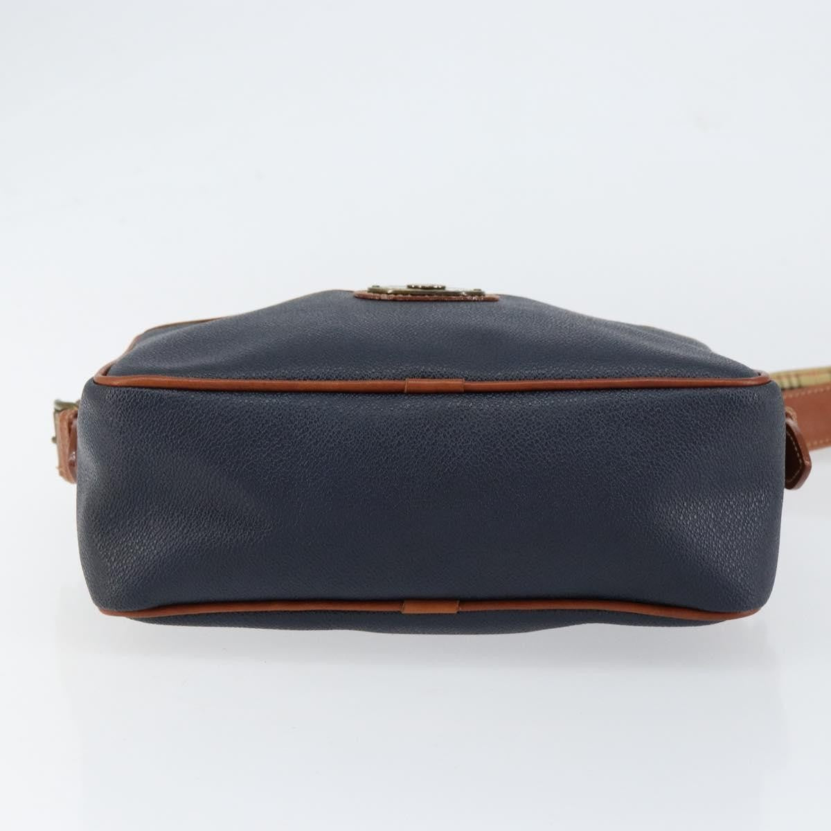 Burberry Vintage Shoulder Bag Leather, NAVY, LEATHER, Shoulder bag