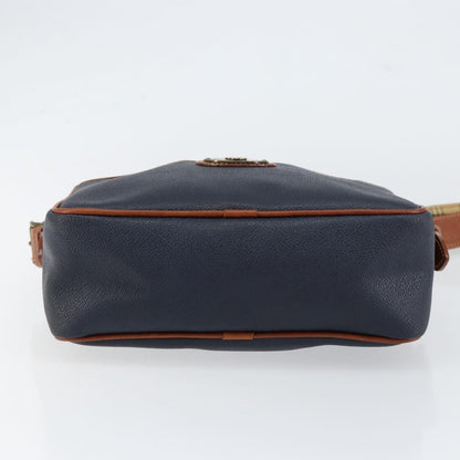 Burberry Vintage Shoulder Bag Leather, NAVY, LEATHER, Shoulder bag