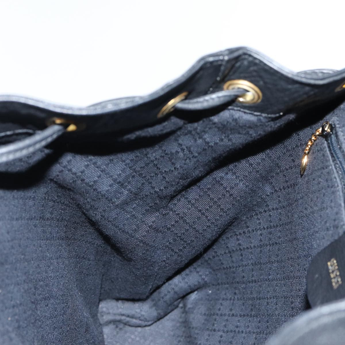 Gucci Vintage Bamboo Backpack Leather, Black, Leather, Backpack