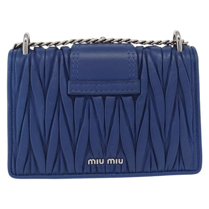 Miu Miu Madras Crystal Buckle Shoulder Bag Leather, Blue, Leather, Shoulder Bag