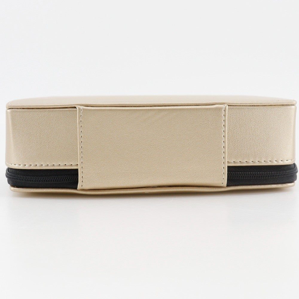 Chanel Sabri Mage Pouch Leather, GOLD, LEATHER, Clutche & pouche