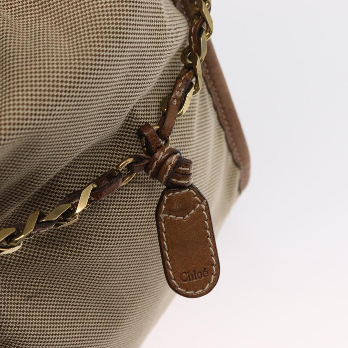 Chloe Harley Handbag Canvas with Leather, BEIGE, CANVAS, Handbag
