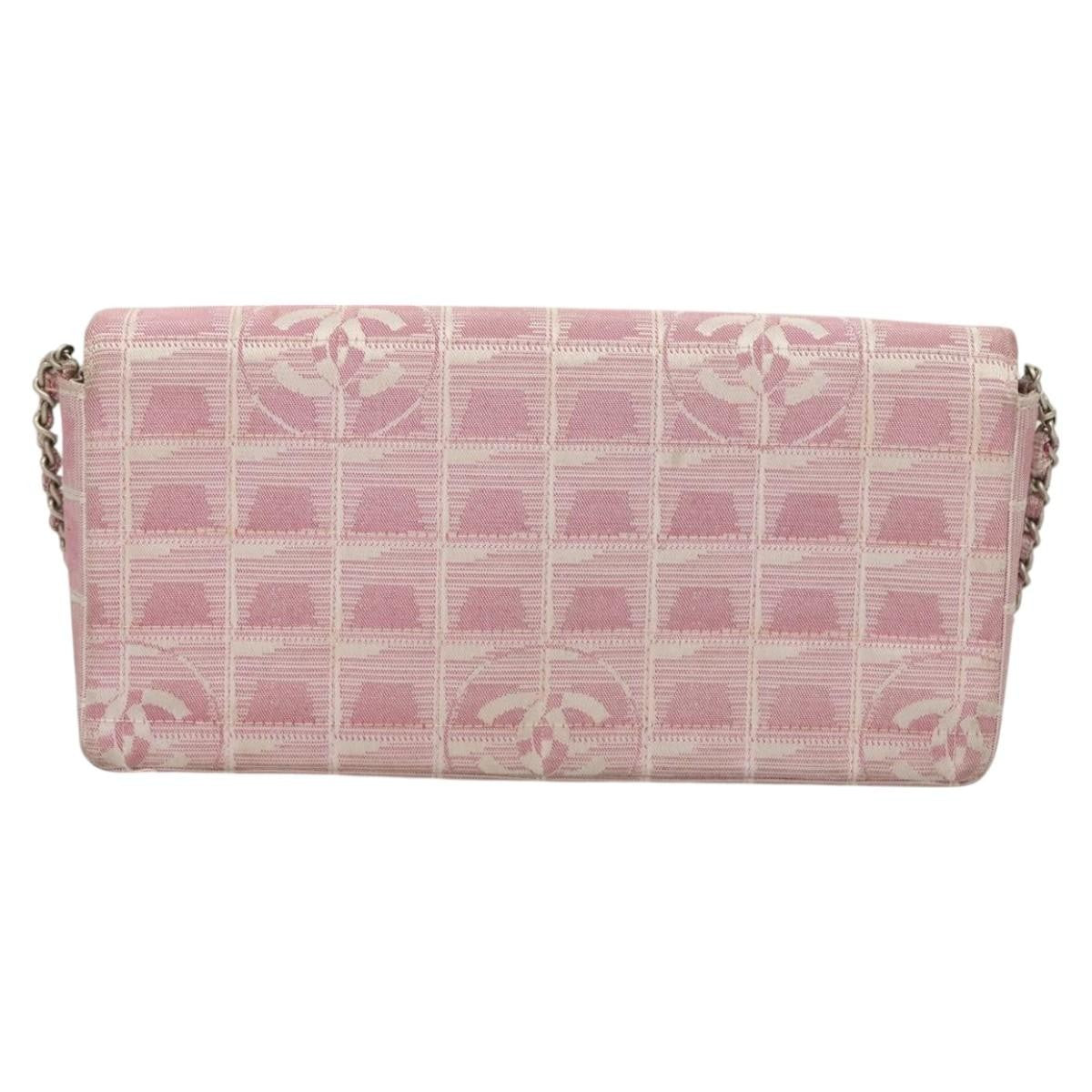 Chanel Travel Line Flap Bag Nylon, PINK, NYLON, Travel bag