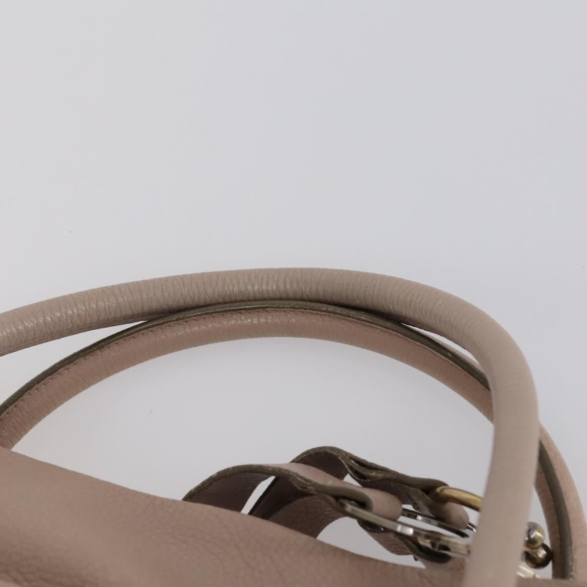 Salvatore Ferragamo Gancini Shoulder Bag Leather, BEIGE, LEATHER, Shoulder bag
