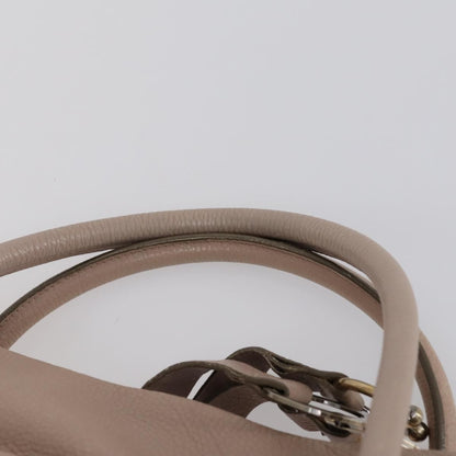 Salvatore Ferragamo Gancini Shoulder Bag Leather, BEIGE, LEATHER, Shoulder bag