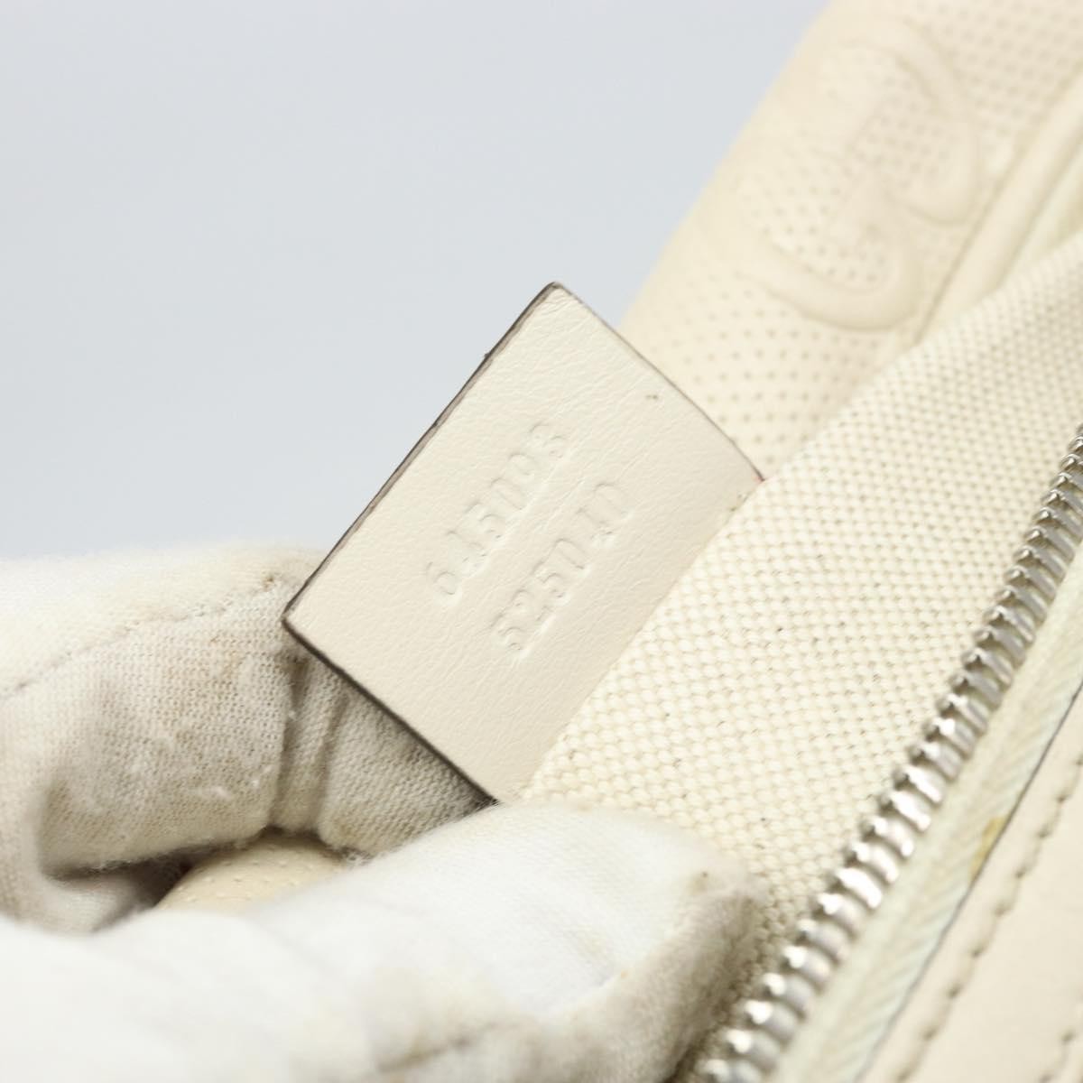 Gucci Front Pocket Belt Bag GG Embossed Perforated Leather, WHITE, LEATHER, Shoulder bag