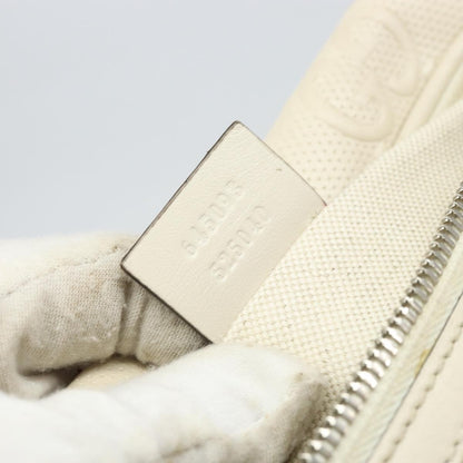 Gucci Front Pocket Belt Bag GG Embossed Perforated Leather, WHITE, LEATHER, Shoulder bag