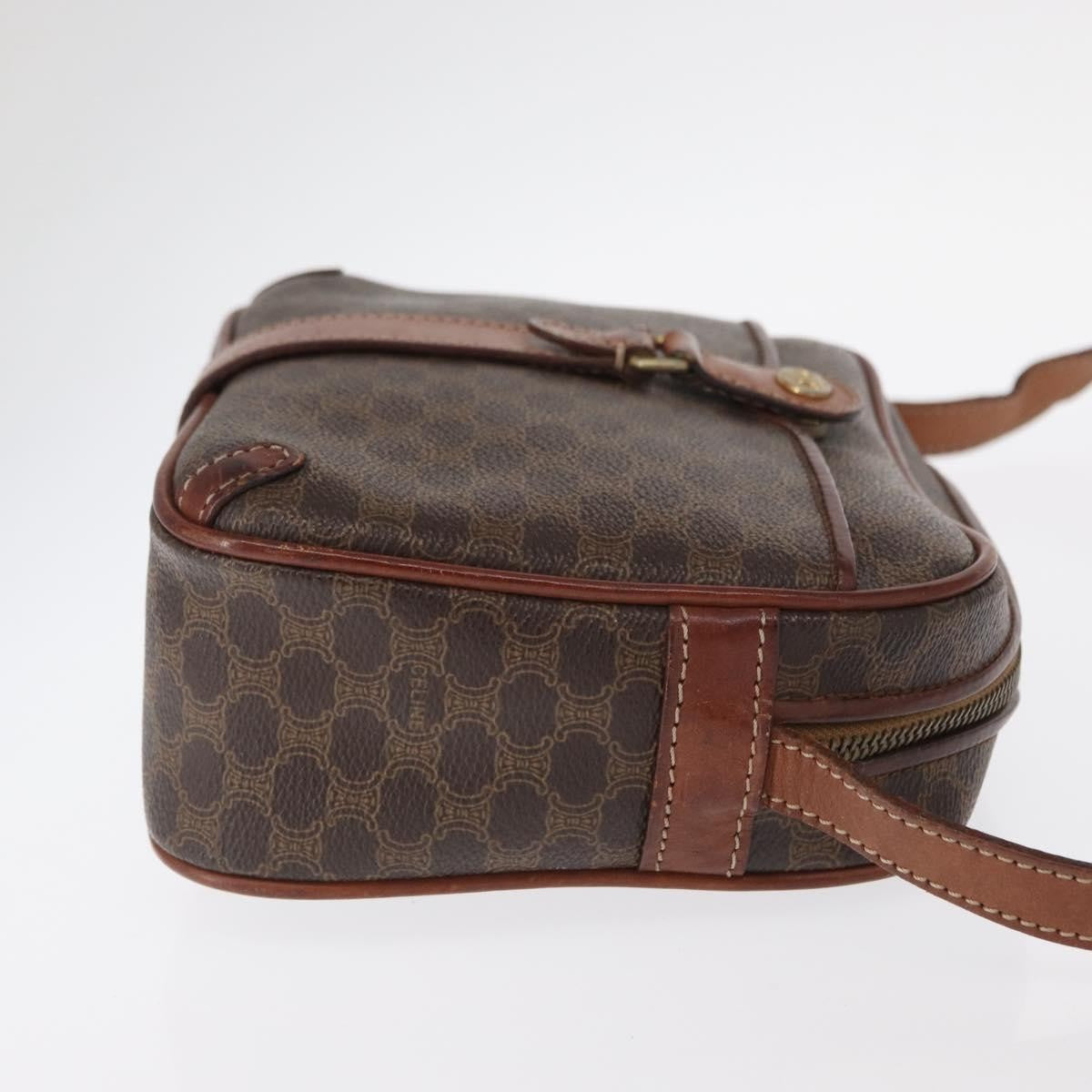 Celine Macadam Shoulder Bag Canvas, BROWN, CANVAS, Shoulder bag
