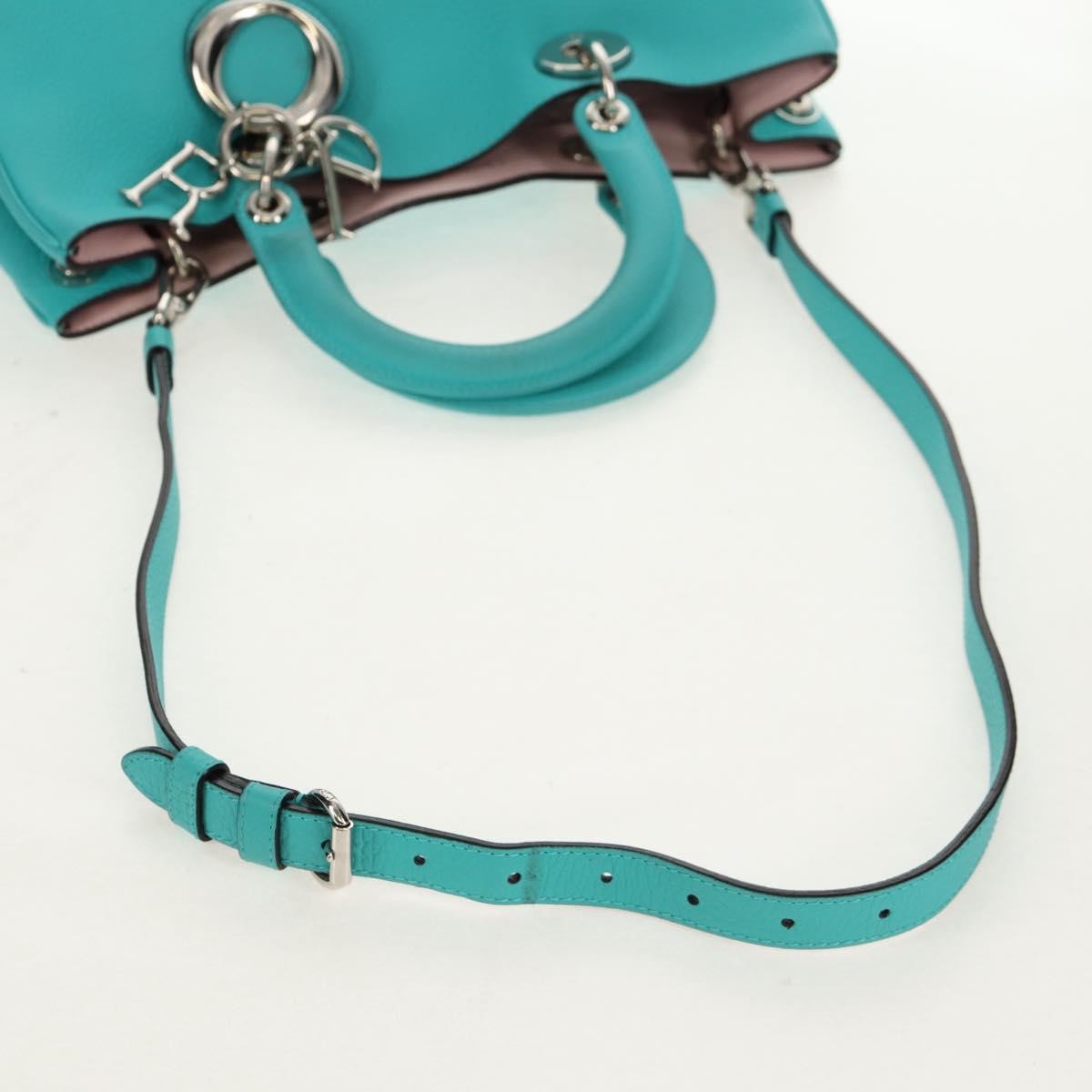 Christian Dior Diorissimo Tote Pebbled Leather, TURQUOISE, LEATHER, Tote bag