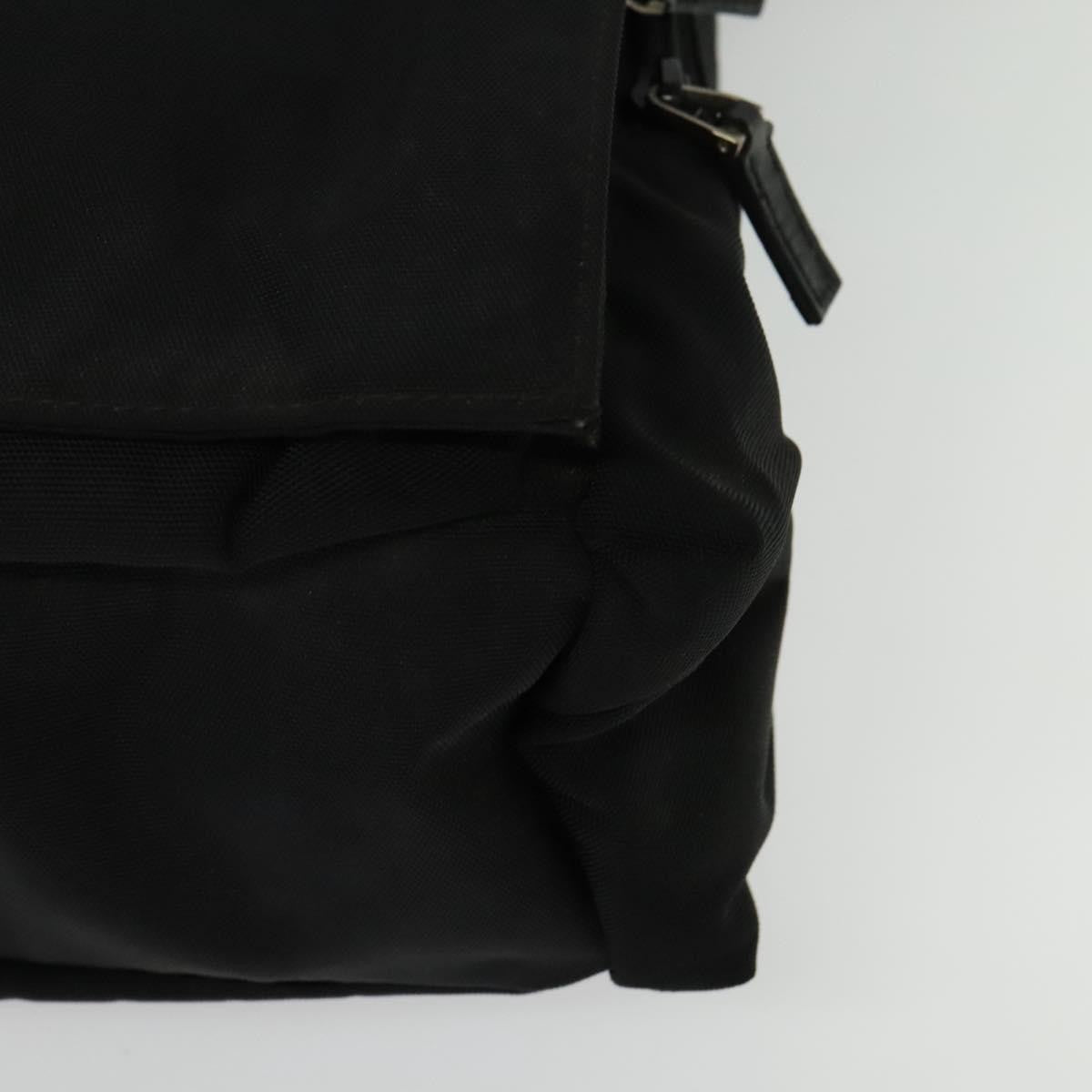 Gucci Side Pocket Flap Messenger Bag Nylon, BLACK, NYLON, Shoulder bag