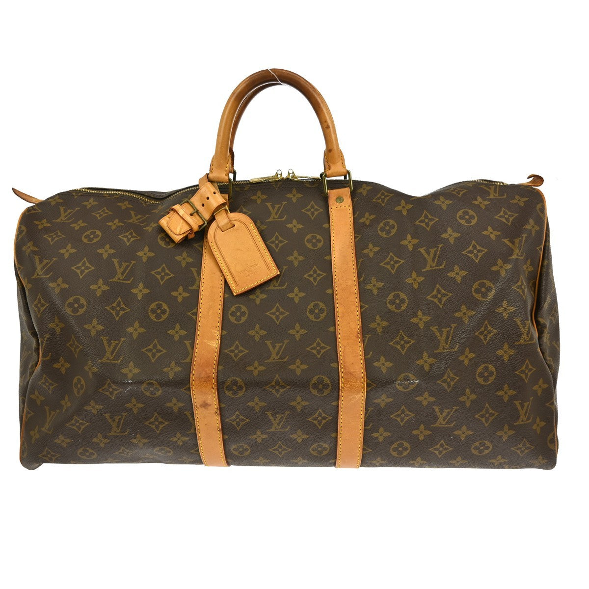 Louis Vuitton Keepall Bag Monogram Canvas, BROWN, CANVAS, Travel bag