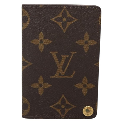 Louis Vuitton Porte Cartes Pression Card Case Monogram Canvas, BROWN, CANVAS, Card Holders