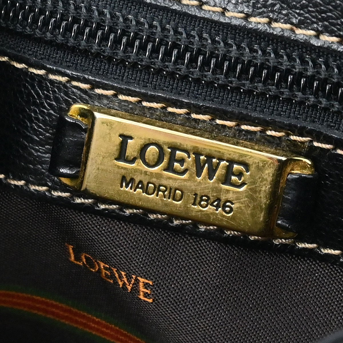 Loewe Vintage Velazquez Top Handle Bag Leather, BLACK, LEATHER, Handbag