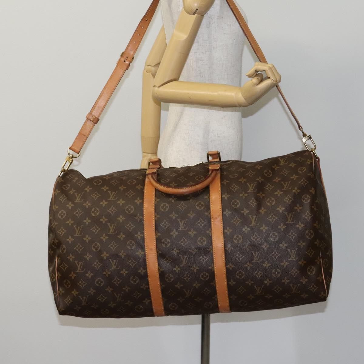 Louis Vuitton Keepall Bandouliere Bag Monogram Canvas, BROWN, CANVAS, Travel bag