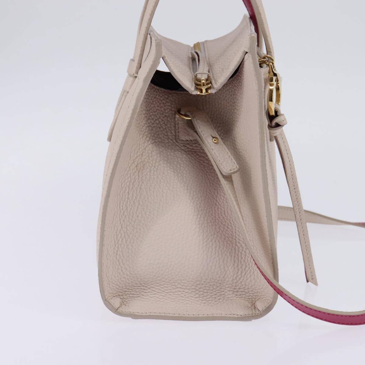 Salvatore Ferragamo Amy Tote Pebbled Leather, BEIGE, LEATHER, Handbag