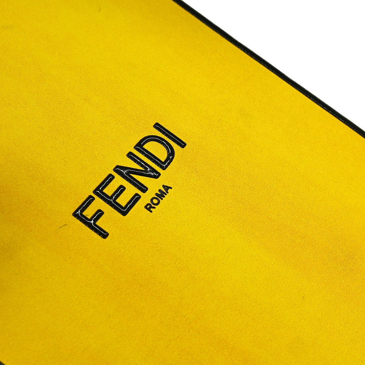 Fendi Logo Vertical Box Crossbody Bag Leather, YELLOW, LEATHER, Shoulder bag