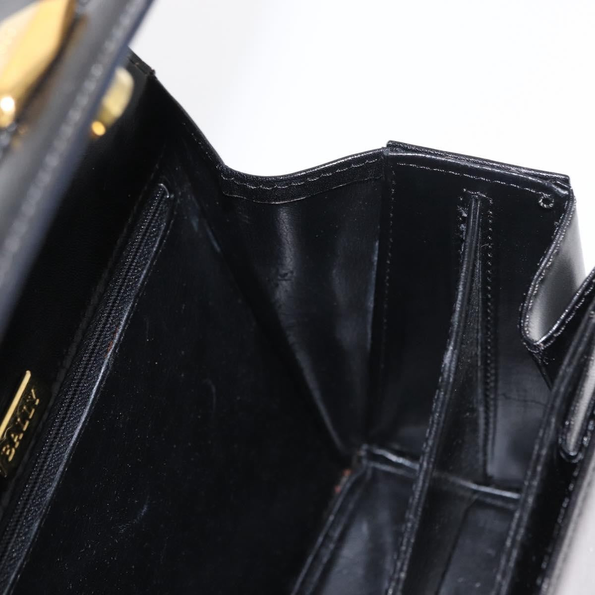 Bally Vintage Handbag Leather, BLACK, LEATHER, Handbag