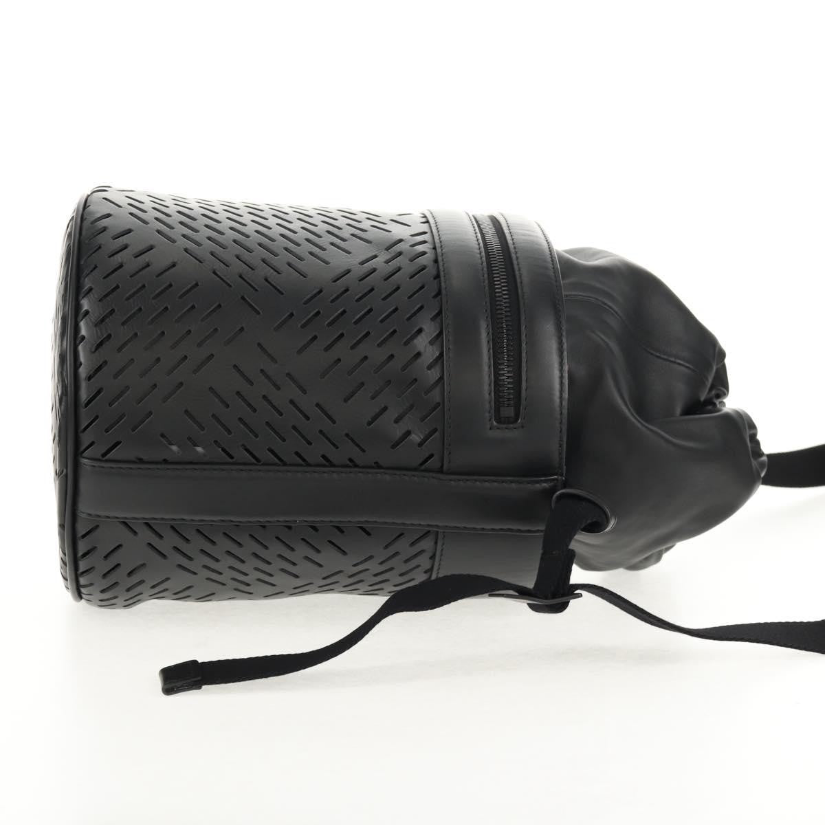 Bottega Veneta Paper Bucket Bag Perforated Leather, BLACK, LEATHER, Shoulder bag