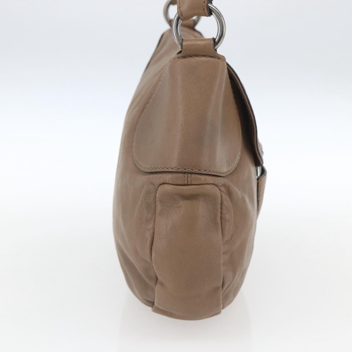 Salvatore Ferragamo Gancini Shoulder Bag Leather, BEIGE, LEATHER, Shoulder bag