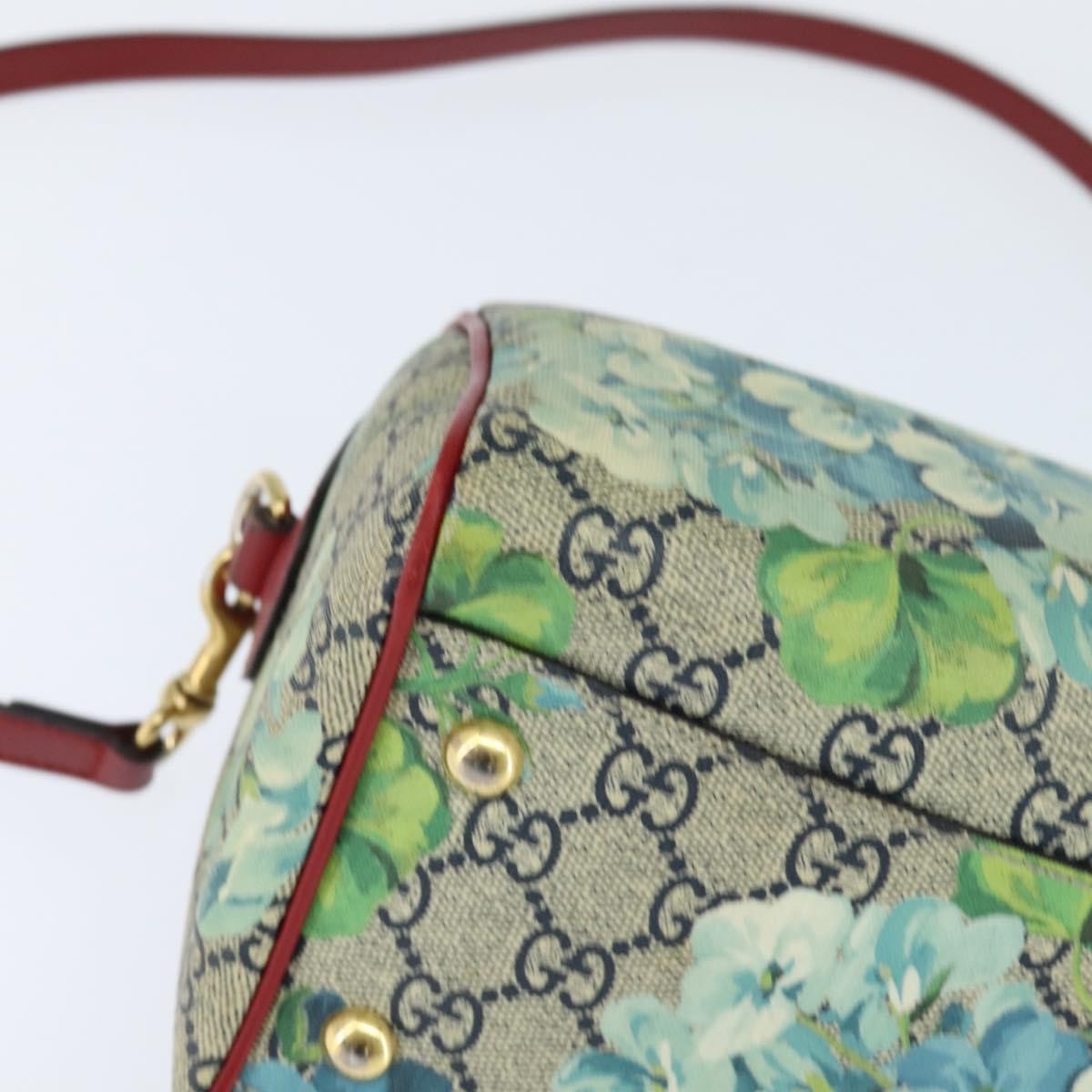Gucci Convertible Boston Bag Blooms Print GG Coated Canvas, BEIGE, CANVAS, Handbag