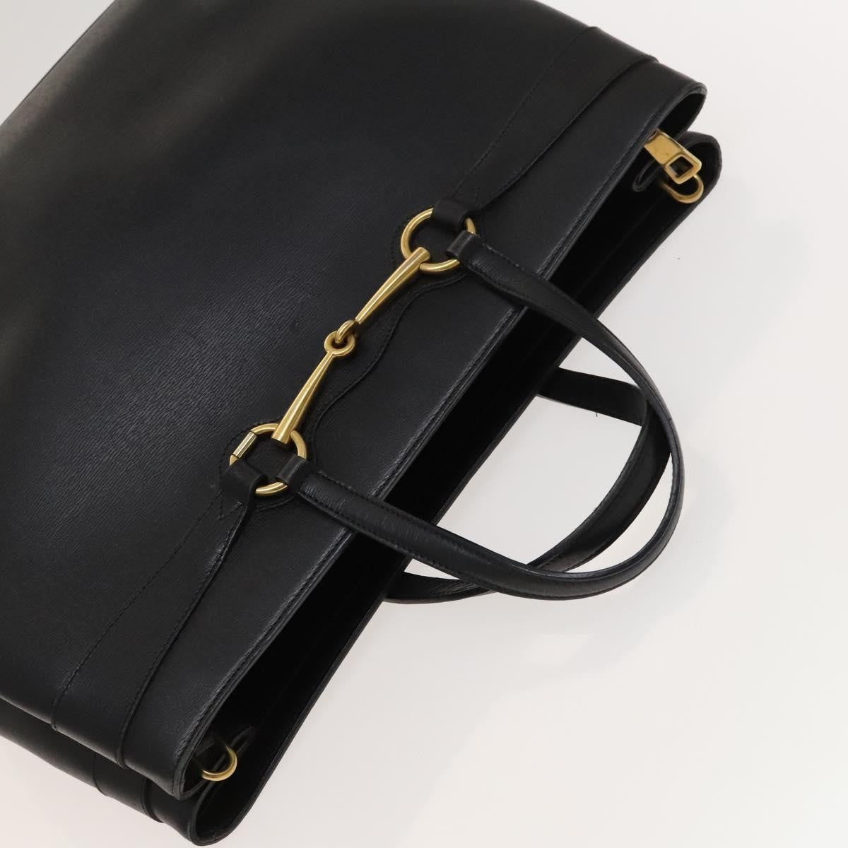 Gucci Bright Bit Convertible Tote Leather, BLACK, LEATHER, Handbag