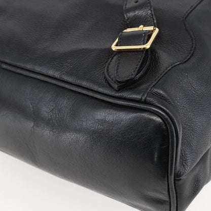 Gucci Vintage Bamboo Backpack Leather, BLACK, LEATHER, Backpack