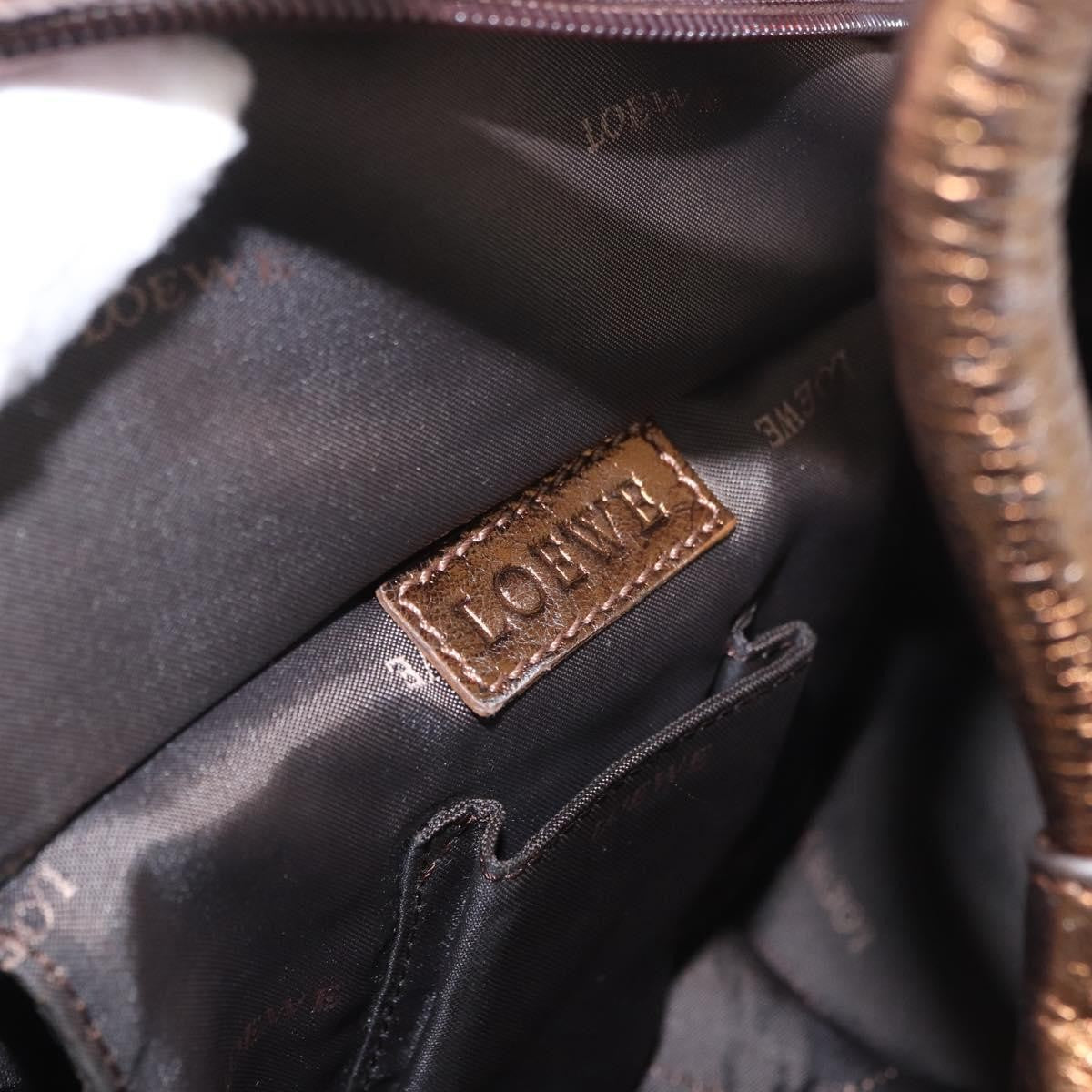 Loewe Anagram Logo Nappa Aire Hand Bag Leather, Gold, Leather, Handbag