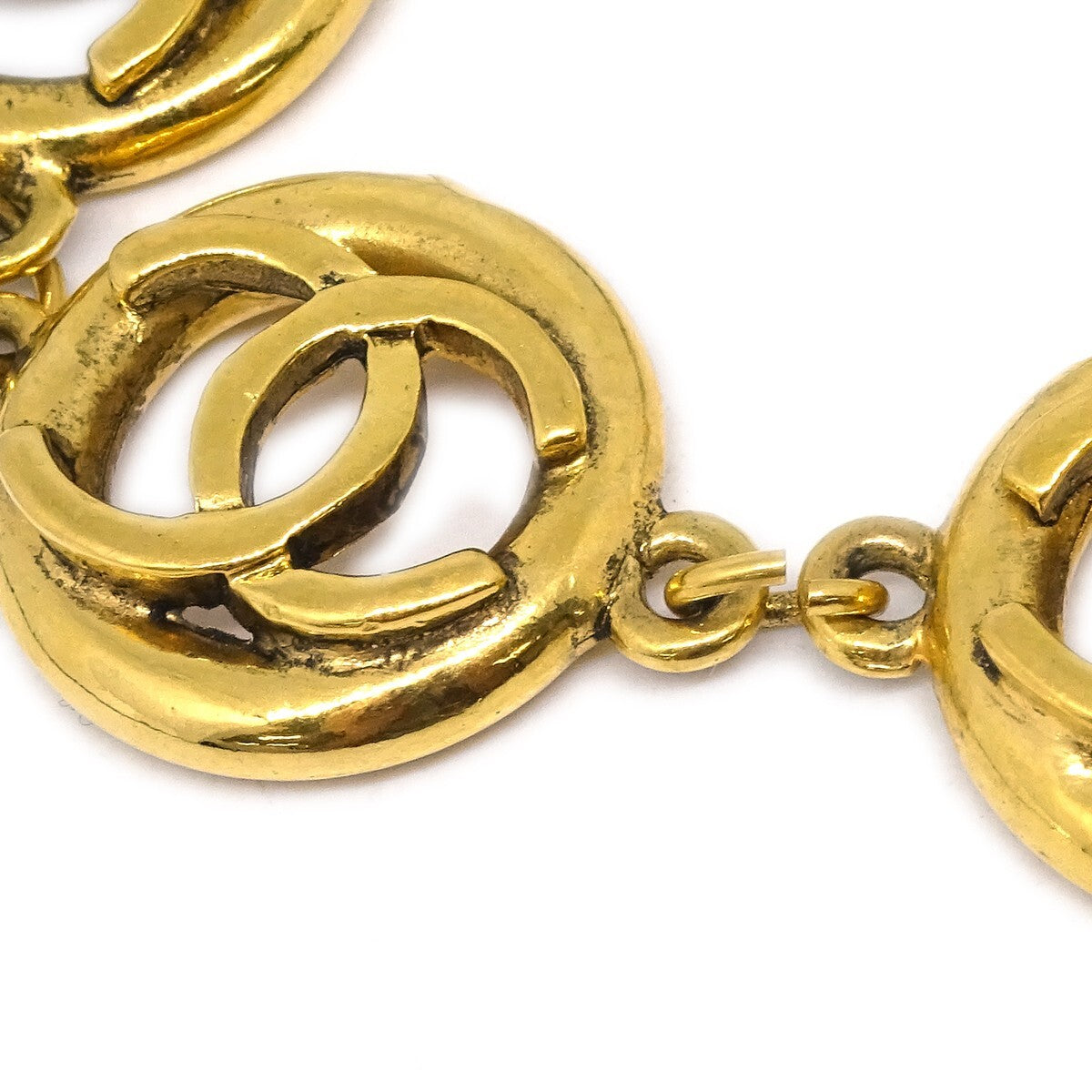 Chanel CC Cutout Round Bracelet Metal, GOLD, GOLD_PLATED, Bracelet