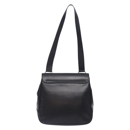 Salvatore Ferragamo Gancini Shoulder Bag Leather, BLACK, LEATHER, Shoulder bag