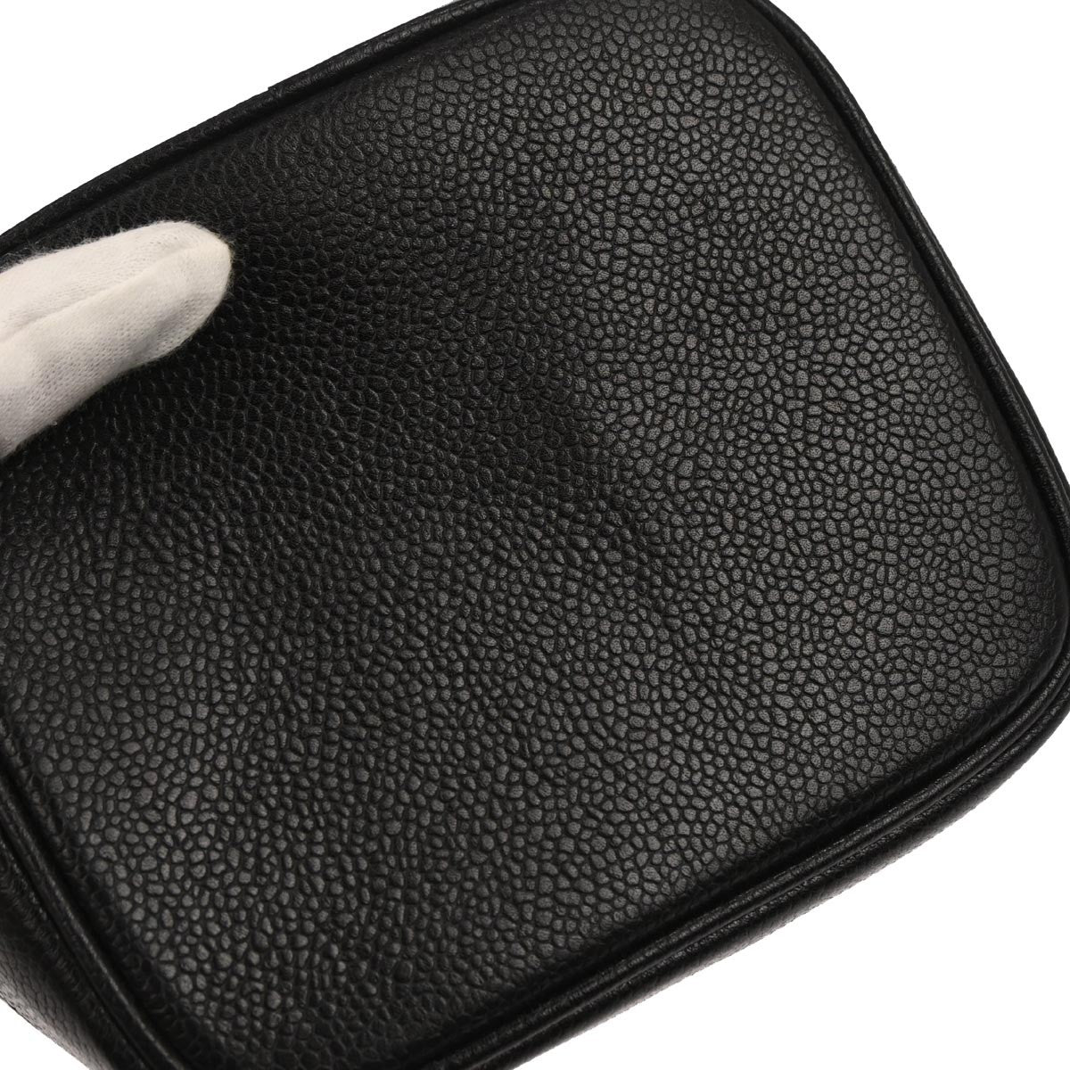 Chanel Vintage Timeless Cosmetic Case Caviar, Black, Leather, Clutch