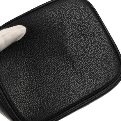 Chanel Vintage Timeless Cosmetic Case Caviar, Black, Leather, Clutch
