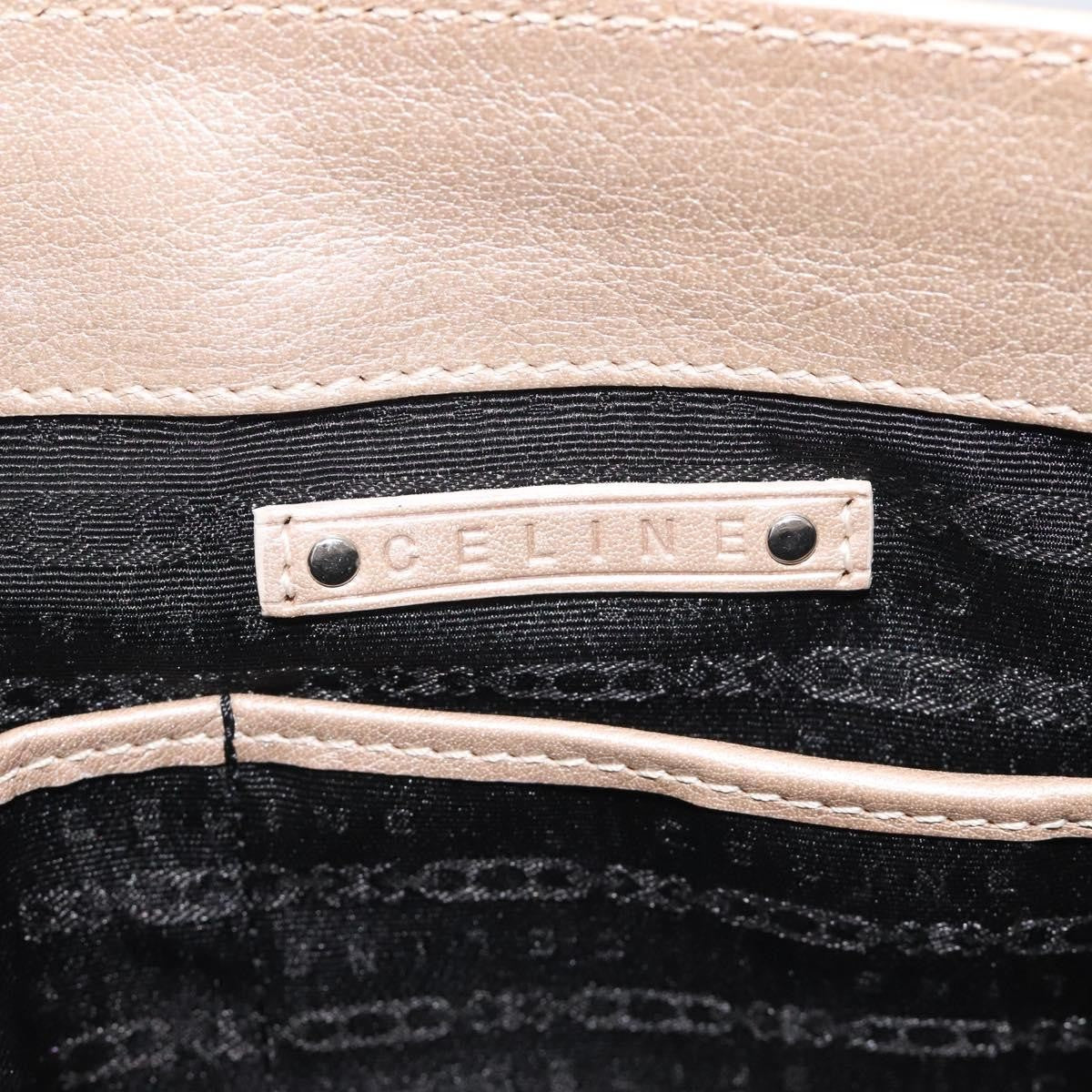 Celine Boogie Satchel Leather, GOLD, LEATHER, Handbag