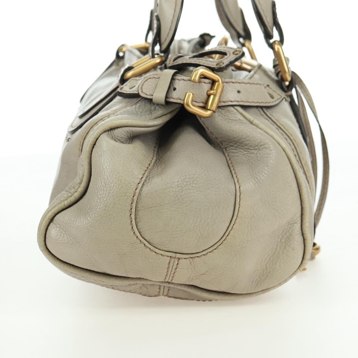 Chloe Paddington Lock Handbag Leather, Beige, Leather, Handbag