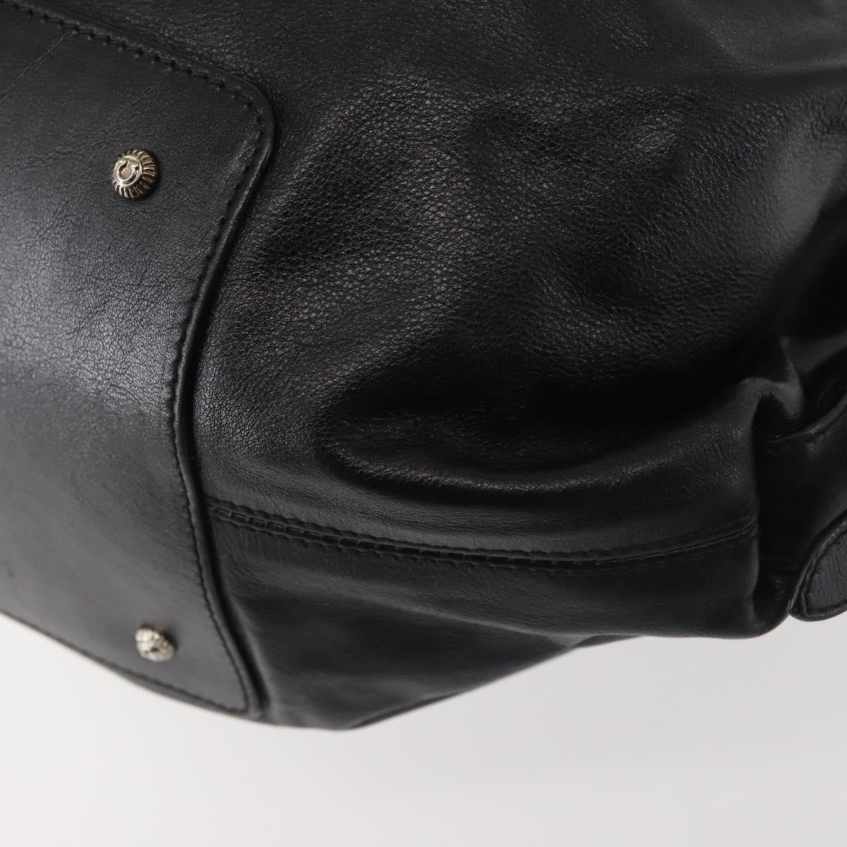 Salvatore Ferragamo Gancini Tote Leather, BLACK, LEATHER, Tote bag