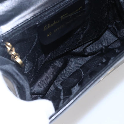 Salvatore Ferragamo Vala Shoulder Bag Leather, BLACK, LEATHER, Shoulder bag