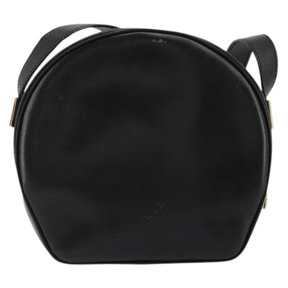 Celine Circle Logo Shoulder Bag Leather, Black, Leather, Shoulder Bag