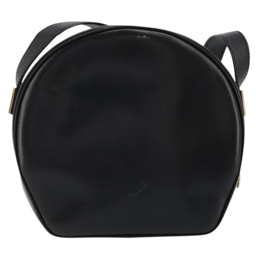 Celine Circle Logo Shoulder Bag Leather, Black, Leather, Shoulder Bag
