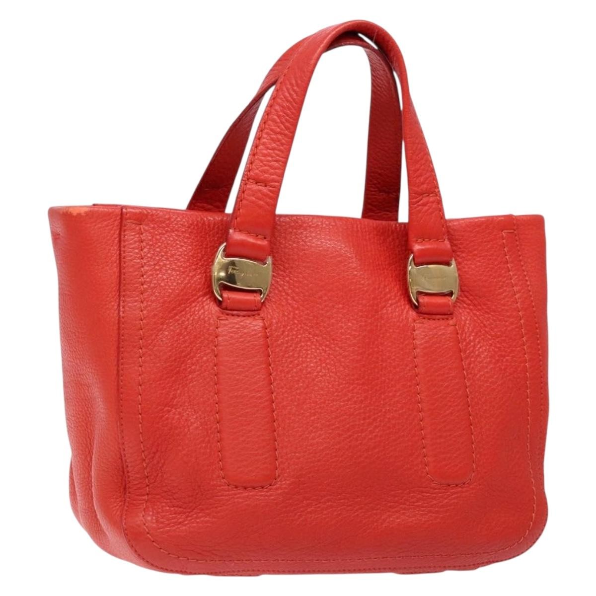 Salvatore Ferragamo Vala Handbag Leather, RED, LEATHER, Handbag