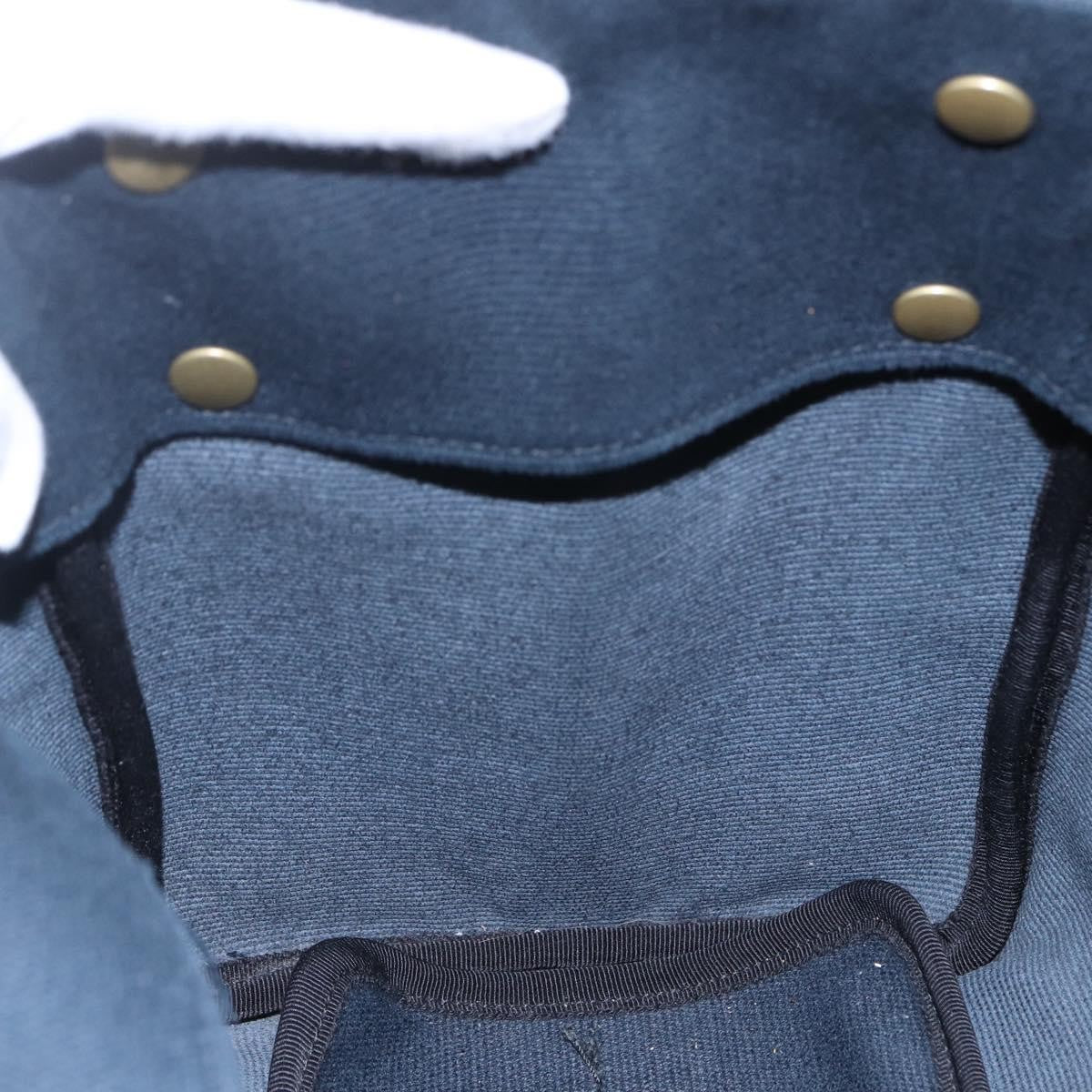 Bottega Veneta Braided Handle Open Tote Bag Canvas with Leather, BLUE, CANVAS, Tote bag