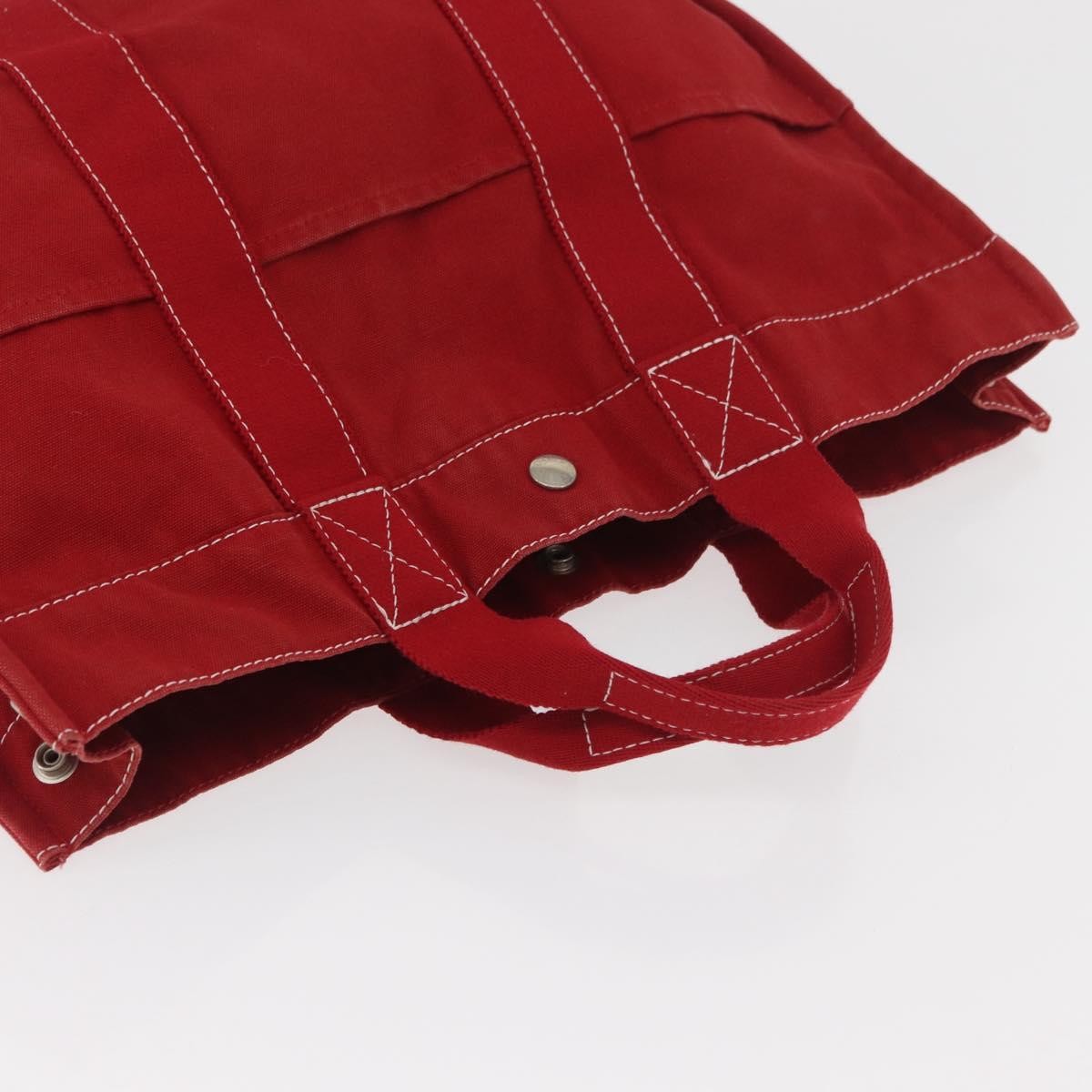 Hermes Fourre Tout Tote Toile, RED, CANVAS, Tote bag