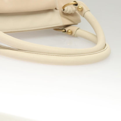 Salvatore Ferragamo Gancini Shoulder Bag Leather, BEIGE, LEATHER, Shoulder bag