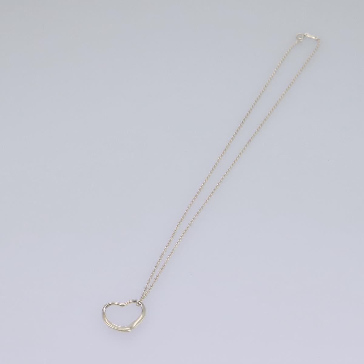 Tiffany & Co. Elsa Peretti Open Heart Pendant Necklace Sterling Silver, SILVER, SILVER, Necklace