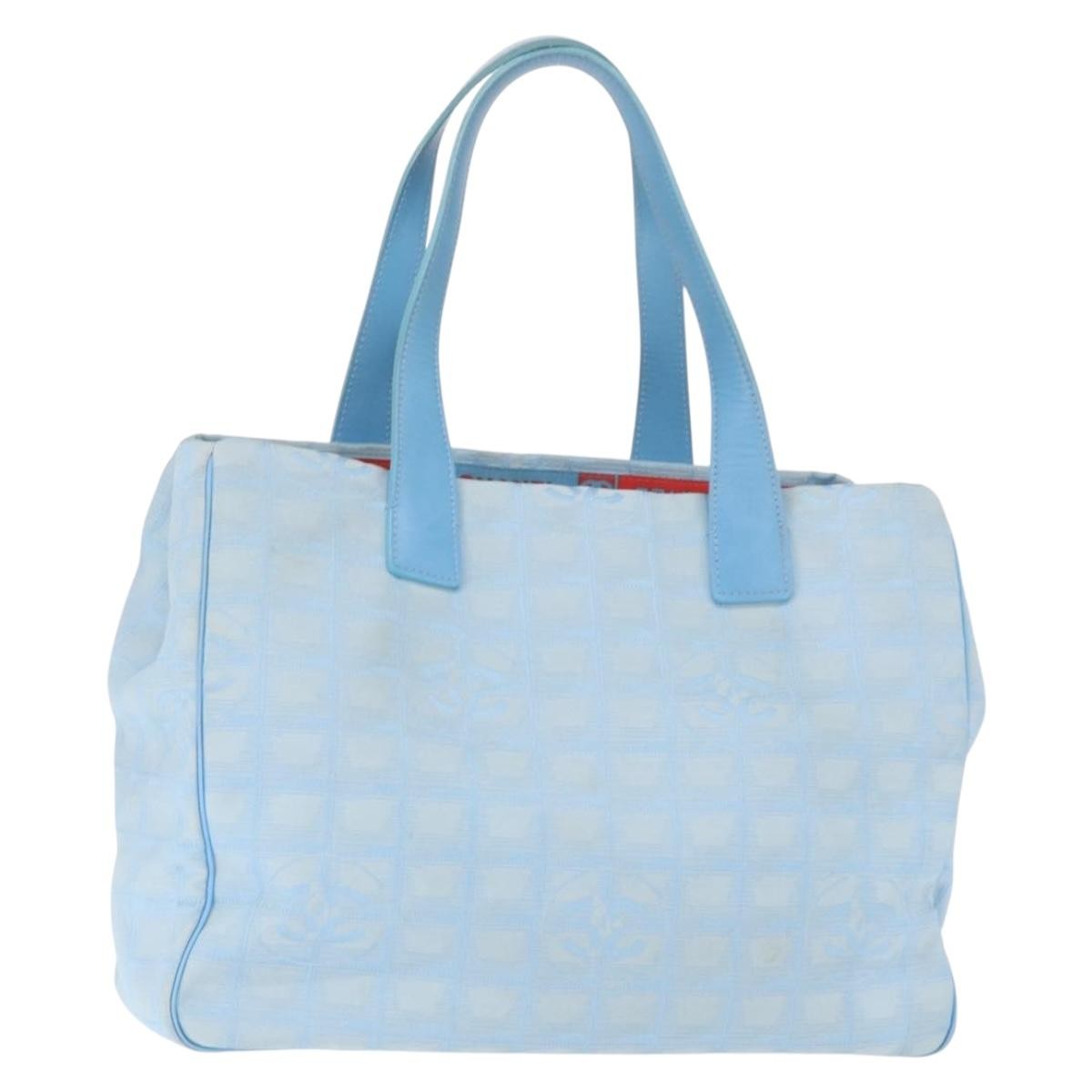 Chanel Travel Line Tote Nylon, BLUE, NYLON, Tote bag