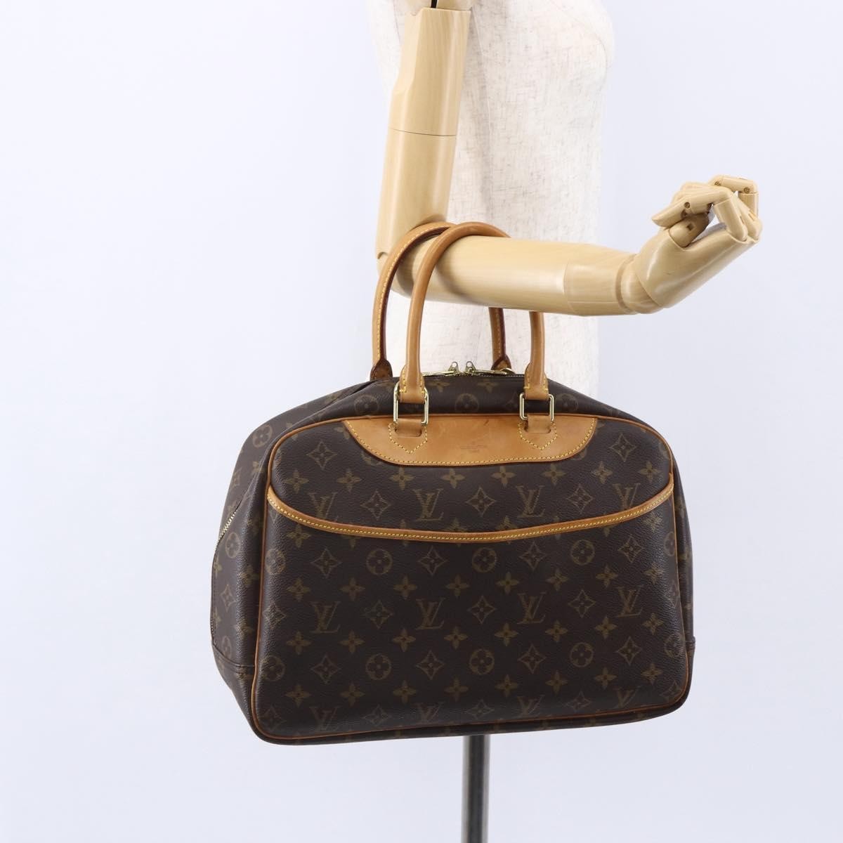 Louis Vuitton Deauville Handbag Monogram Canvas, BROWN, CANVAS, Handbag