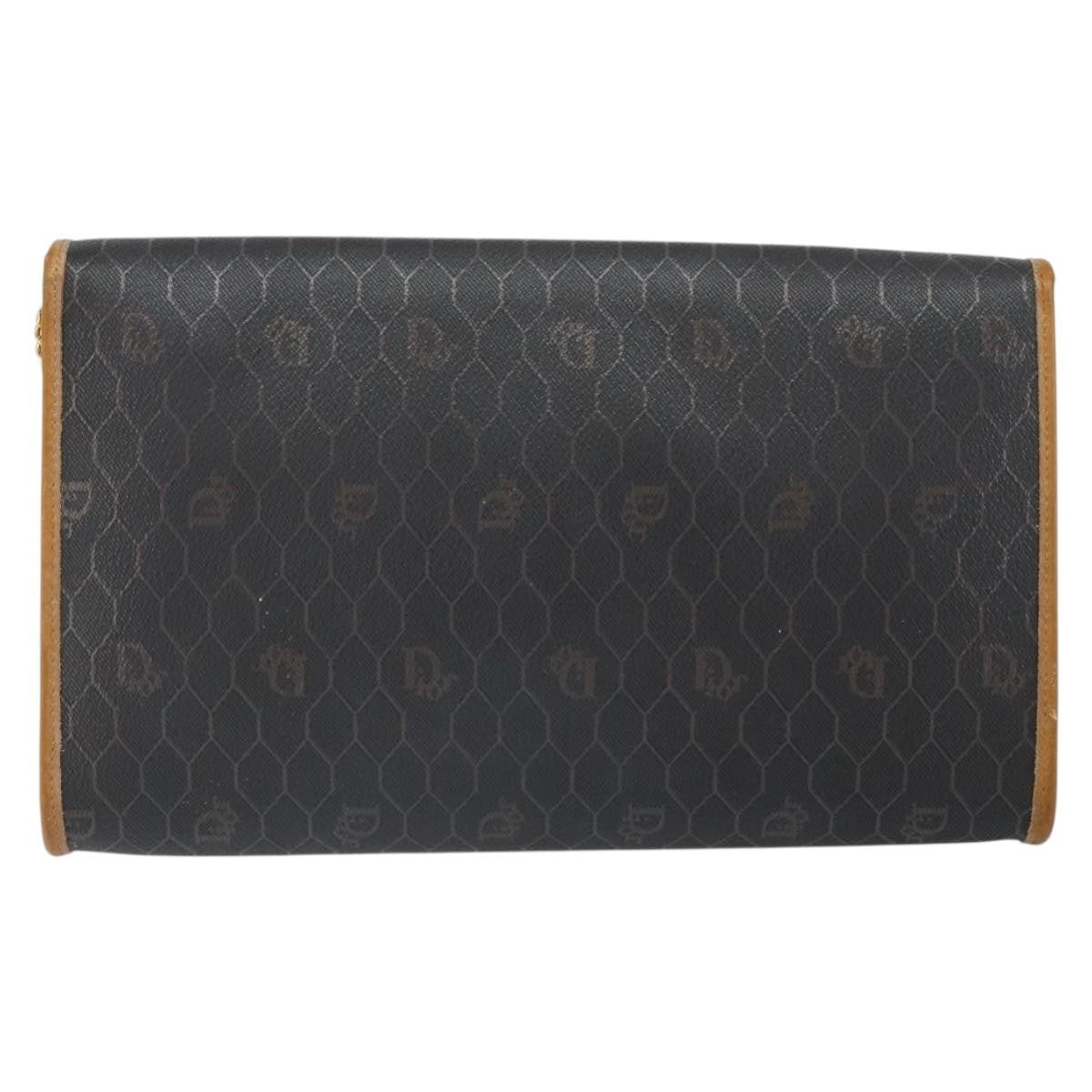 Christian Dior Vintage Honeycomb chain Canvas, BLACK, CANVAS, Shoulder bag