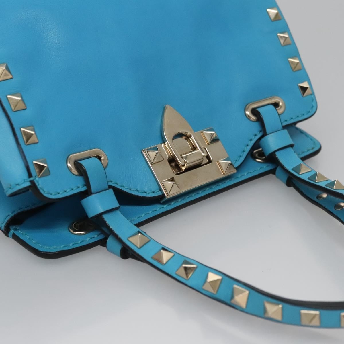 Valentino Garavani Rockstud Tote Soft Leather, BLUE, LEATHER, Tote bag