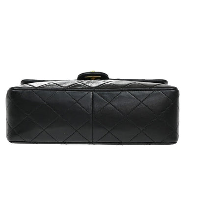 Chanel Vintage Square Classic Flap Bag Quilted Lambskin, BLACK, LEATHER, Shoulder bag